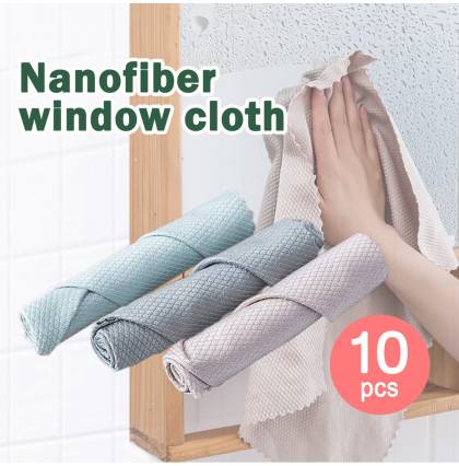 10 Pcs/Set Kitchen Towel Cleaning Cloth For Window Glass Car Floor Rags Bowl Dish Ceramic Tile Wipe Duster Home Clean