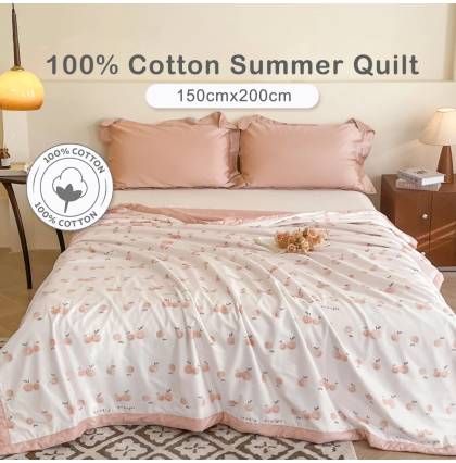 100% Cotton Summer Quilt Soft and Comfortable Brearhable Air Conditioning Quilt 3 Design Available 150*200cm