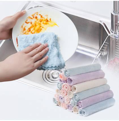 【2bags】5 piece Multi-purpose Microfiber Cleaning Wash Cloth Kitchen Washing Dish Clean Towel