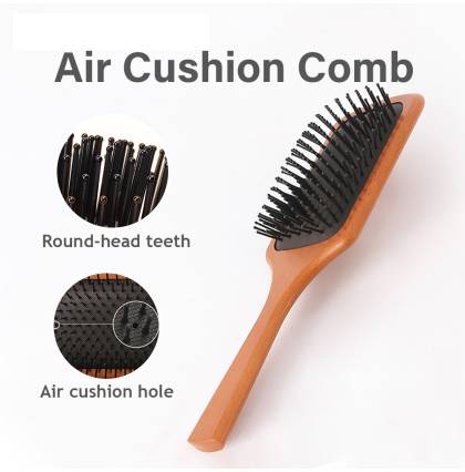 Air Cushion Hair Comb Beech Wooden Hair Brush Round-head Teeth Comb Hairdressing Comb Massages Scalp No Hair Tangle
