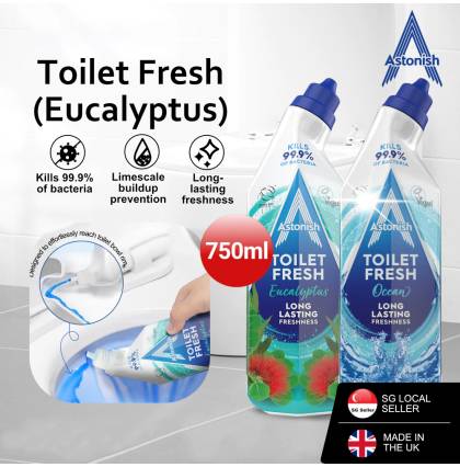 [Made in UK] Astonish Toilet Fresh Gel Eucalyptus / Ocean - Urine Limescale 99.9% Antibacterial