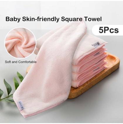 [5Pcs/set] Baby Skin-friendly Square Towel Hight and Absorbent Newborn Square Handkerchief 30cmx30cm