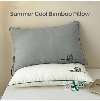 Bamboo Fabric Summer Cool Natural Antibacterial Pillow | Grey
