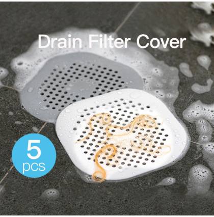 [Bundle of 5]Bathroom Anti-clogging Floor Drain Cover Sink Bathtub Filtration Square Drainage Filter