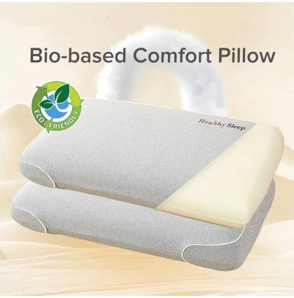 Bio-based Memory Foam Pillow Ultrasoft Comfort Adult Cervical Care Pillow Ergonomic Anti-mite Bolster 40x70x10cm
