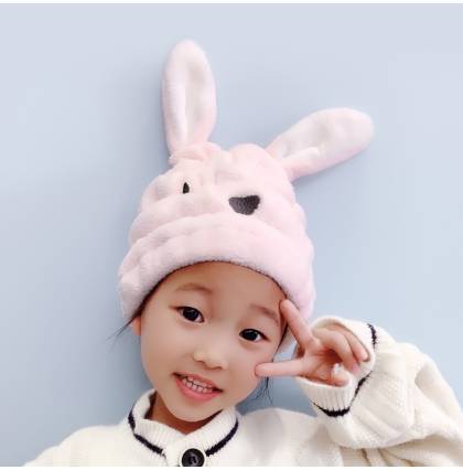 [2pcs] Cartoon Bunny Hair Drying Towel Cap Water Absorption Quick Dry Kids Drying Bath Microfiber Cute Useful Hat