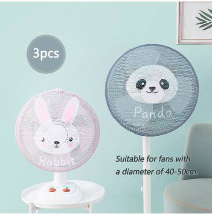 [3pcs] Cartoon Fan Safety Net Cover Children Pinch-proof Kid Finger Protector Washable Fan Filters