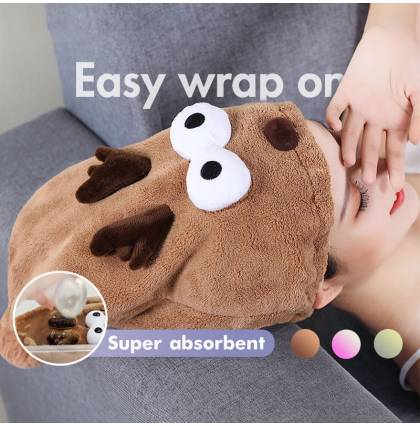 Cartoon Hair Drying Cap Super Absorbent Cartoon Wrap Quick Dry Towel