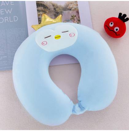 Cartoon Memory Foam U-Shaped Pillow Airplane Car Flight Head Neck Support Pillow with Washable Cover for Adults Toddler