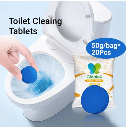 [20Pcs/set] Cleafe Toilet CleaingTablets Bowl Water Tank Decontamination Odorizer Automatic Cleaing Tablets Lemon Scent