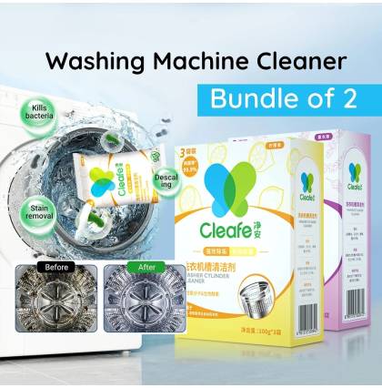 [Bundle of 2]Cleafe Washing Machine Cleaner Active Oxygen Molecules Cleaning Agent Enzyme Washer Descaler Deodorize