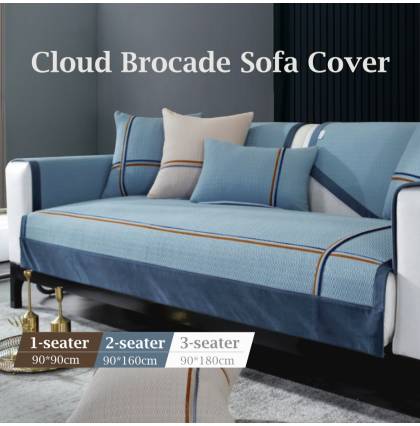 Cloud Brocade Sofa Cover Premium Wear-Resistance Couch Covers Seat Cushion Sofa Protector S M L [Sofa Seat Cover Only]