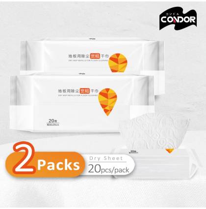 Bundle of 2 - Japan Condor Electrostatic Dry Wipes 20 Sheets Floor Cleaning Sheet Home Cleaning