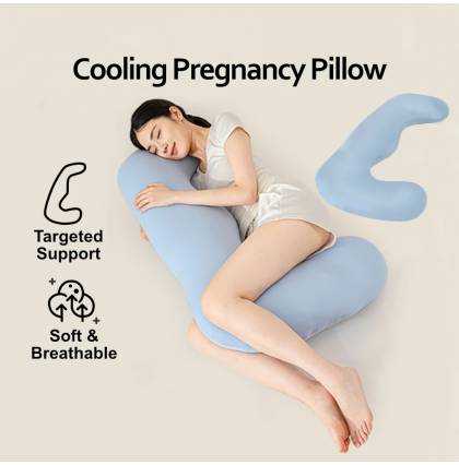 Cooling Pregnancy Pillow C-Shaped Ergonomic Full Body Maternity Pillow Side Sleeper Body Support