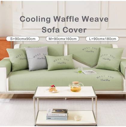 Cooling Waffle Weave Sofa Cover Anti-slip Sofa Cover High-end Colour Style 3 Size Available