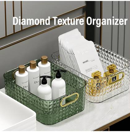Diamond PET Multi-purpose Organizer Stackable Cosmetic Books Cosmetic Container 27.5x21x10.5cm