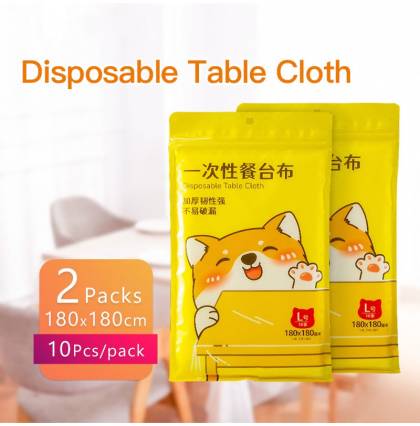 [2 packages] Disposable Table Cloth Thickened Plastic Waterproof Oilproof Birthday Party Wedding Events