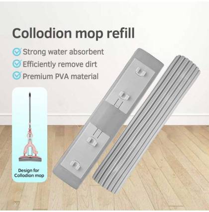 Farcent Collodion Mop Refill/Head Strong Water Absorbent/Efficiently Remove Dirt/Premium PVA Material