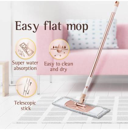 Farcent Easy Flat Mop Silver ion Antibacterial Fiber/Telescopic Mop Stick/360 Degree Rotation
