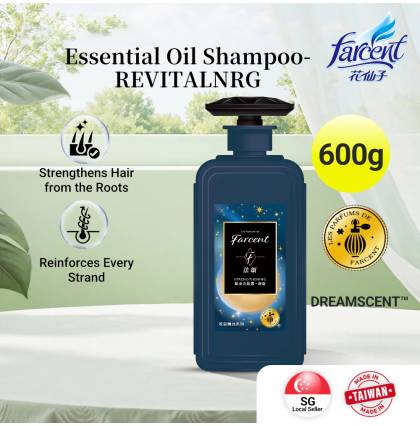 Farcent Essential Oil Shampoo-REVITALNRG 600g Perfume Hair Shampoo Root Strengthening for Damaged and Fragile Hair