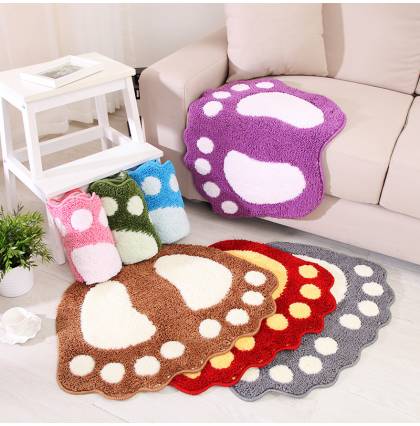 Foot-shaped Anti-slip Mat Home Bathroom Water Absorption non-Slip Mat Entrance Doormat Bedroom Floor Rug