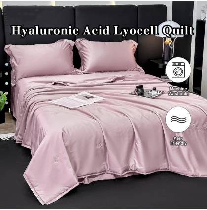 Hyaluronic Acid Lyocell Quilt Skin Friendly Cooling Blanket 2 Sizes 3 Colors Available
