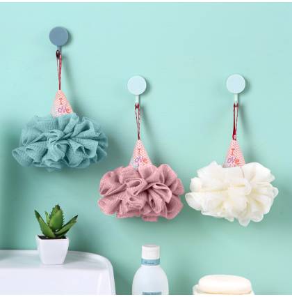 [ 3pcs] Ice Cream Shaped Sponge Bath Ball Shower Loofah Sponge Pouf Body Scrubber Exfoliator Exfoliating Body Scrubber