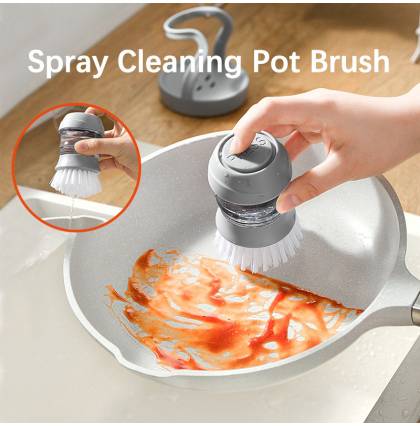 Innovative Pot Brush Multi-purpose Brush Spray Cleaning Tools Kitchen Dish Scrub Brush
