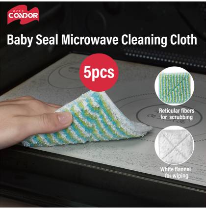 [5pcs] Japan Baby Seal Microwave Cleaning Cloth Double-sided Cleaning Rag PP Material Wipe