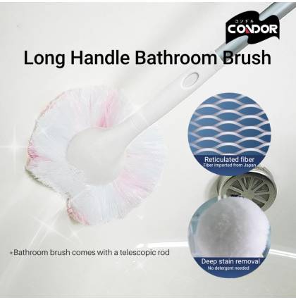 Japan Condor Baby Seal Telescopic Bathroom Brush Detachable Multiuse Cleaning Tool Deep Cleaning Antibacterial Treatment