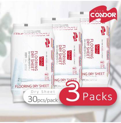 3 Packages - Japan Condor Flooring Dry Sheet 30 Sheets Wipe Floor Cleaning Sheet