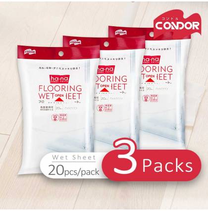 3 Packages - Japan Condor Flooring Wet Sheet 20 Sheets Wipe Floor Cleaning Sheet