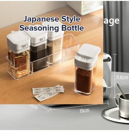 Japanese Style Seasoning Bottle Box Transparent Kitchen Supplies Safety PP Food-grade Storage