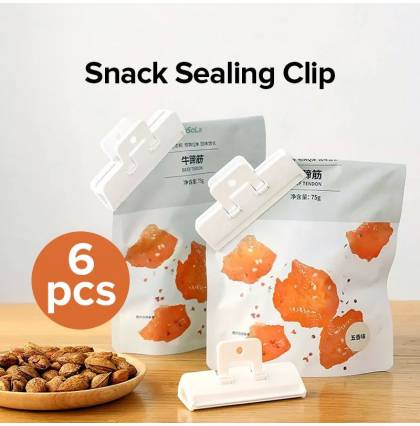 [6pcs] Japanese Style Snack Sealing Clip Food Plastic Bag Preservation Moisture-Proof Artifact