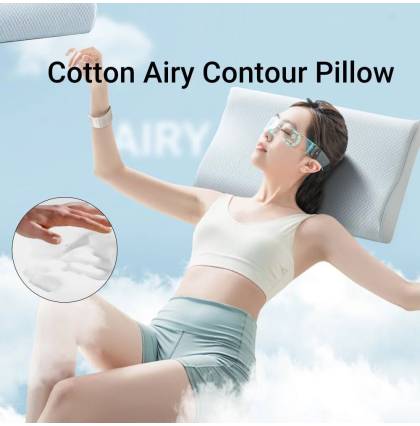 Knitted Cotton Adult Contour Pillow Ergonomic Sleep Pillow Memory Foam Neck Shoulder Support Bed Pillow Orthopedic Contour Pillow for Side Back Stomach Sleeper