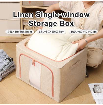 Linen Single-window Storage Box Large Capacity High Quality Toy Book Clothing Storage Home