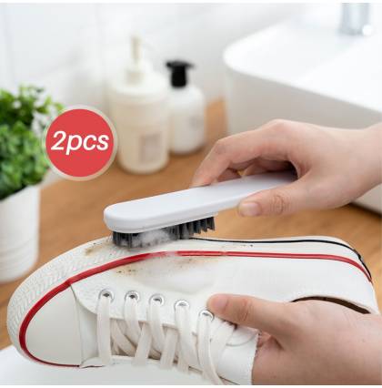 [2Pcs]Long Handle Shoe Brush Soft-haired Grip Multi-Functional Home Shoe Brush Hanging Hole Laundry Cleaning Brush