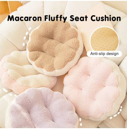 Macaron Fluffy Seat Cushion Soft & Comfotable Non-slip Design Sofa Couch Office Decorate Pillow
