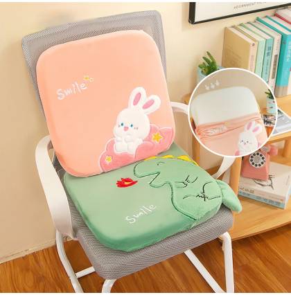 Memory Foam 3D Rounded Square Seat Cushion Breathable Animal Patterns Lumbar Support Pillow Driving Home Office Backrest