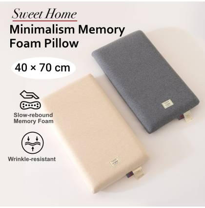 Minimalism Memory Foam Pillow Knitting Wrinkle-resistant Breathable Pillowcase Neck Head Support Pillow Bolster 40×70cm