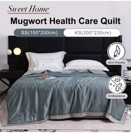 Mugwort Cooling Comfort Quilt Breathable Lightweight & Moisture-Wicking Summer Blanket for Soft Fresh and Comfortable