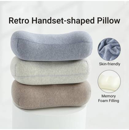 Multipurpose Retro Handset-shaped Pillow Soft High Elasticity Memory Foam Bolster Sleep Nap Pillow Office Lumbar Cushion