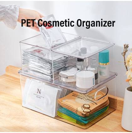 PET Multi-purpose Organizer Cosmetic Books Storage Box Stackable Toys Cosmetic Clothes Container