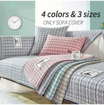 [Only sofa seat cover] Plaid Sofa Cover Universal Sofa Seat Cushion Anti-slip Good breathability S/M/L