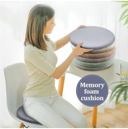 Premium Memory Foam Cushion Office Chair Cushion Thick Seat Pad Dining Chair Mat Pure Cotton Cover / 5 Colors Available