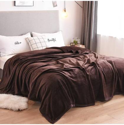 Pure Colour Coral Fleece Blanket Solid Color Summer Blankets Microfiber Flannel Soft Breathable