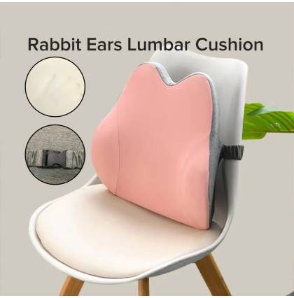 Rabbit Ears Lumbar Cushion Ergonomic Waist Support Cushion Memory Foam Breathable Back Cushion Seat Pad With Buckle