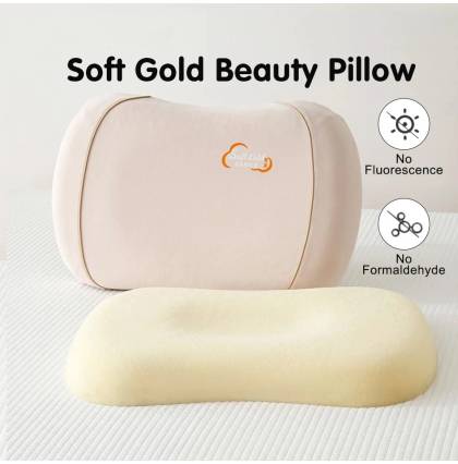 Soft Gold Beauty Pillow Memory Foam High Elasticity Pillow Adult Cervical Care 60*40*8cm