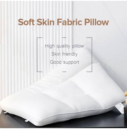 Soft Skin Fabric Pillow Ergonomics Supportive Neck Care Back Side Stomach Sleepers 45cm x 70 cm