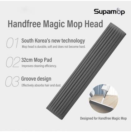 Supamop Handfree Magic Mop Head 32cm Wide Super Absorbent PU Sponge Mop Refill